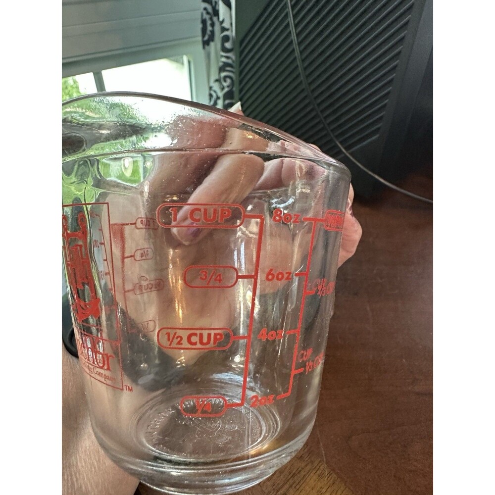 VTG 696 Anchor Hocking 1 Cup Measuring Glass Red Letters